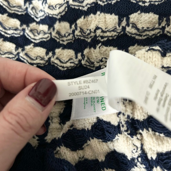 J. Crew Textured Crochet Lady Jacket Button Moroccan Sand Navy Size Small - Picture 6 of 6